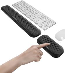 Handballenauflage für Tastatur und Maus, Wrist Rest, Ergonomisches Memory-Foam-Handgelenkstützen-Set Schwarz